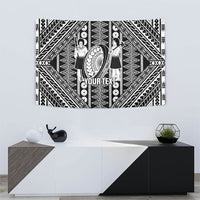 Fiji Custom Rugby National Heritage Tapestry Black Traditional Masi Inspired