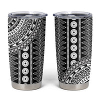 Fiji Custom Rugby National Heritage Tumbler Cup Black Traditional Masi Inspired