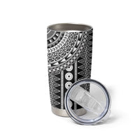 Fiji Custom Rugby National Heritage Tumbler Cup Black Traditional Masi Inspired