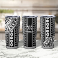 Fiji Custom Rugby National Heritage Tumbler Cup Black Traditional Masi Inspired