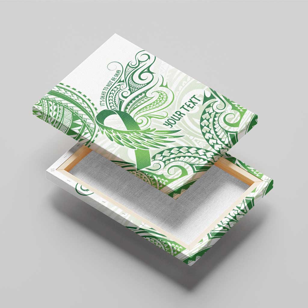 Its Okay Green Ribbon Personalised Canvas Wall Art Polynesian Depression Awareness LT9 - Polynesian Pride