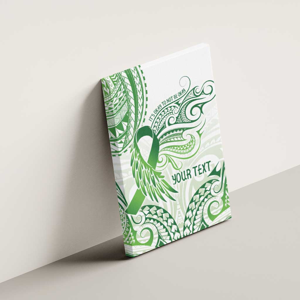 Its Okay Green Ribbon Personalised Canvas Wall Art Polynesian Depression Awareness LT9 - Polynesian Pride