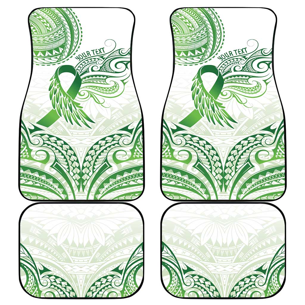 Its Okay Green Ribbon Personalised Car Mats Polynesian Depression Awareness LT9 - Polynesian Pride