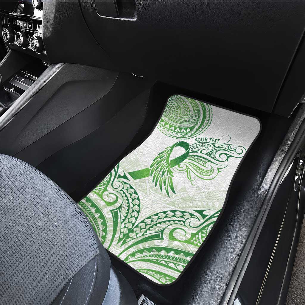 Its Okay Green Ribbon Personalised Car Mats Polynesian Depression Awareness LT9 - Polynesian Pride