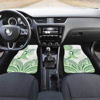 Its Okay Green Ribbon Personalised Car Mats Polynesian Depression Awareness LT9 Set 2pcs - Front Green - Polynesian Pride