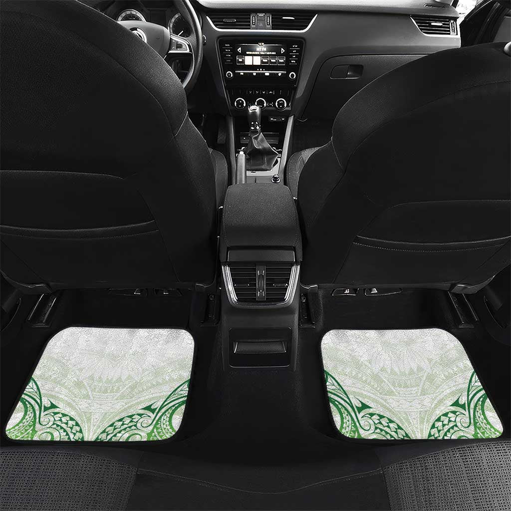 Its Okay Green Ribbon Personalised Car Mats Polynesian Depression Awareness LT9 Set 2pcs - Back Green - Polynesian Pride
