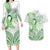 Its Okay Green Ribbon Personalised Couples Matching Long Sleeve Bodycon Dress and Hawaiian Shirt Polynesian Depression Awareness