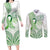 Its Okay Green Ribbon Personalised Couples Matching Long Sleeve Bodycon Dress and Long Sleeve Button Shirt Polynesian Depression Awareness