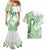 Its Okay Green Ribbon Personalised Couples Matching Mermaid Dress and Hawaiian Shirt Polynesian Depression Awareness