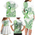 Its Okay Green Ribbon Personalised Family Matching Long Sleeve Bodycon Dress and Hawaiian Shirt Polynesian Depression Awareness