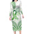 Its Okay Green Ribbon Personalised Family Matching Long Sleeve Bodycon Dress and Hawaiian Shirt Polynesian Depression Awareness