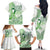 Its Okay Green Ribbon Personalised Family Matching Off The Shoulder Long Sleeve Dress and Hawaiian Shirt Polynesian Depression Awareness