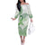 Its Okay Green Ribbon Personalised Family Matching Off The Shoulder Long Sleeve Dress and Hawaiian Shirt Polynesian Depression Awareness