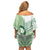 Its Okay Green Ribbon Personalised Family Matching Off Shoulder Short Dress and Hawaiian Shirt Polynesian Depression Awareness