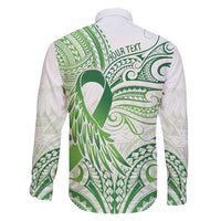 Its Okay Green Ribbon Personalised Family Matching Short Sleeve Bodycon Dress and Hawaiian Shirt Polynesian Depression Awareness LT9 - Polynesian Pride