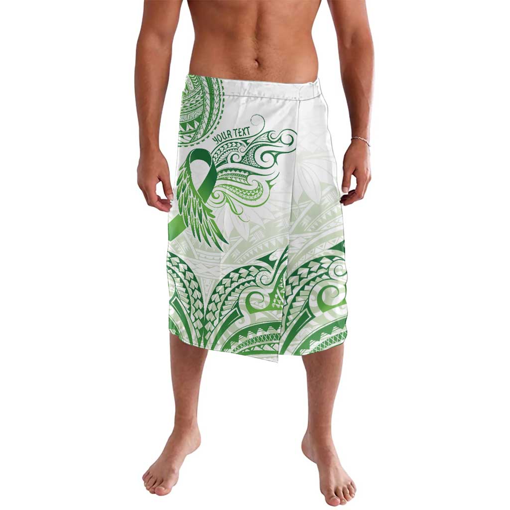 Its Okay Green Ribbon Personalised Lavalava Polynesian Depression Awareness LT9 Green - Polynesian Pride