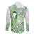 Its Okay Green Ribbon Personalised Long Sleeve Button Shirt Polynesian Depression Awareness