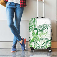 Its Okay Green Ribbon Personalised Luggage Cover Polynesian Depression Awareness LT9 - Polynesian Pride