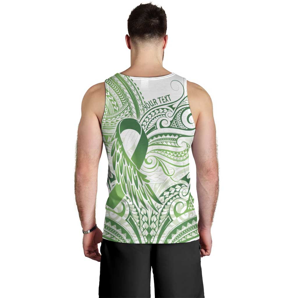 Its Okay Green Ribbon Personalised Men Tank Top Polynesian Depression Awareness LT9 - Polynesian Pride