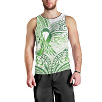 Its Okay Green Ribbon Personalised Men Tank Top Polynesian Depression Awareness LT9 - Polynesian Pride