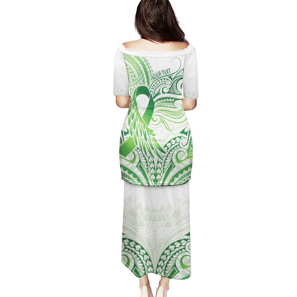 Its Okay Green Ribbon Personalised Puletasi Polynesian Depression Awareness LT9 - Polynesian Pride