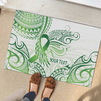 Its Okay Green Ribbon Personalised Rubber Doormat Polynesian Depression Awareness LT9 - Polynesian Pride
