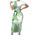 Its Okay Green Ribbon Personalised Short Sleeve Bodycon Dress Polynesian Depression Awareness