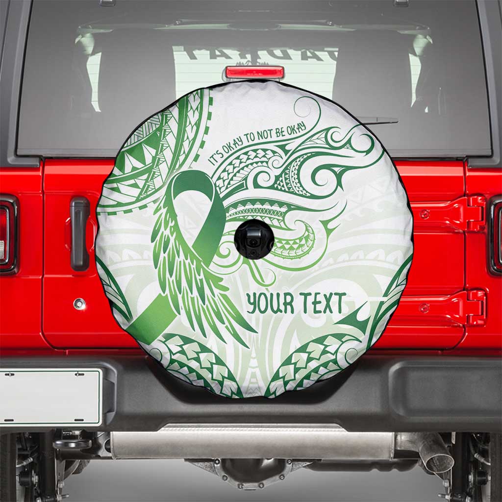 Its Okay Green Ribbon Personalised Spare Tire Cover Polynesian Depression Awareness LT9 - Polynesian Pride