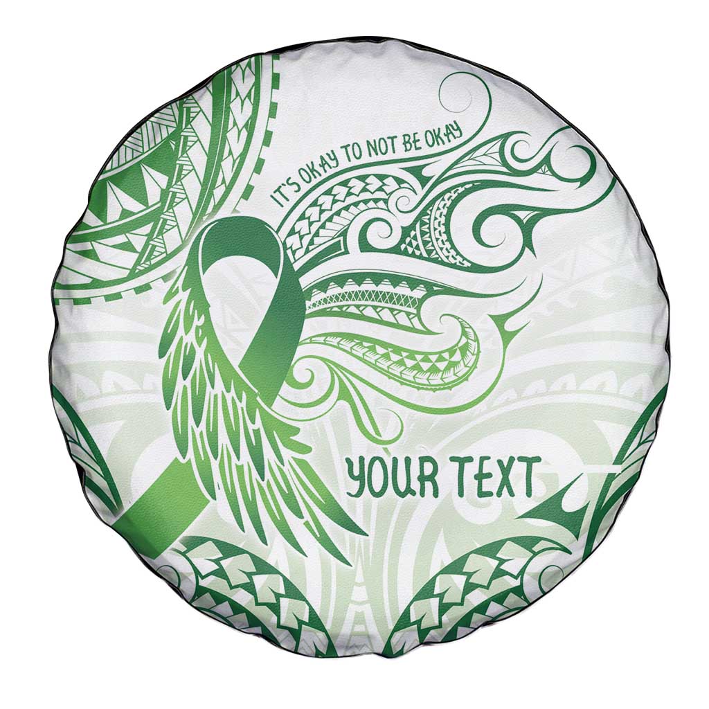 Its Okay Green Ribbon Personalised Spare Tire Cover Polynesian Depression Awareness LT9 - Polynesian Pride