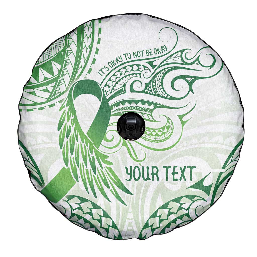 Its Okay Green Ribbon Personalised Spare Tire Cover Polynesian Depression Awareness LT9 - Polynesian Pride