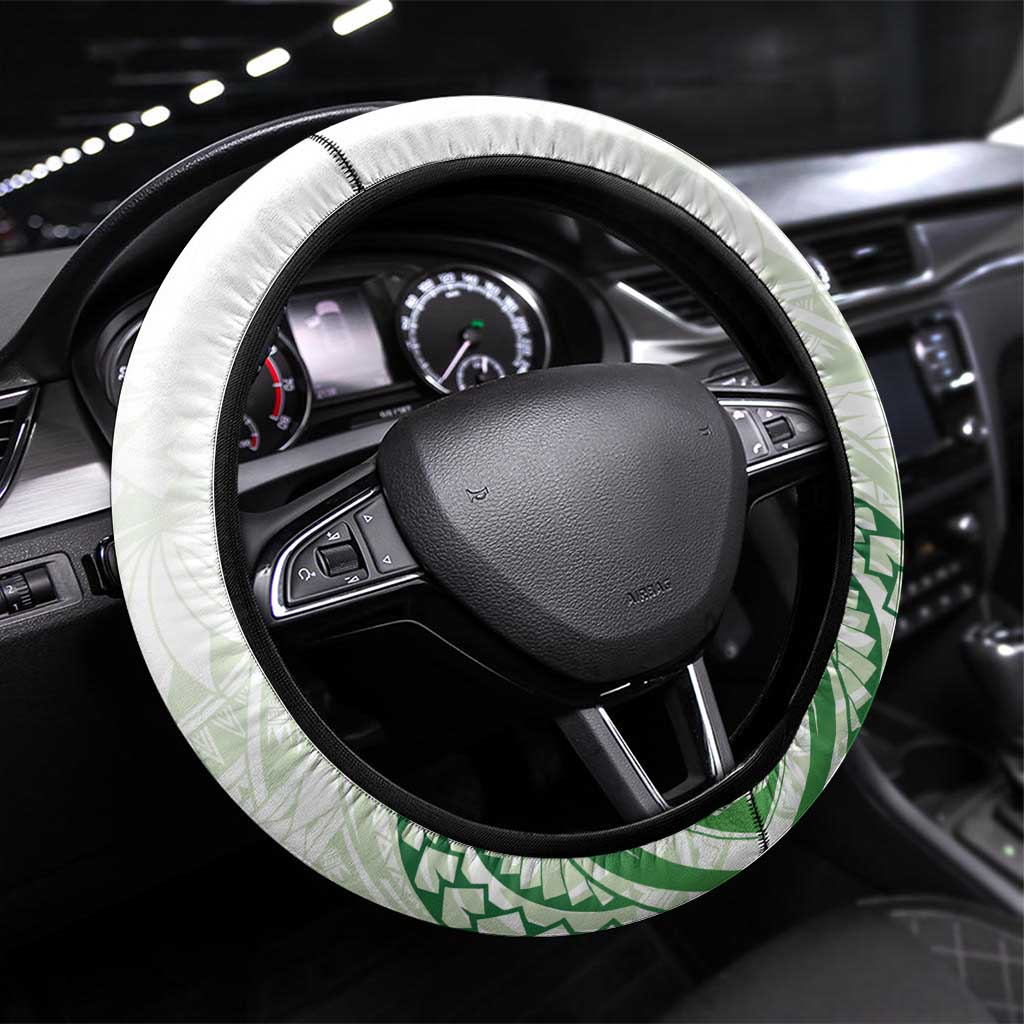 Its Okay Green Ribbon Steering Wheel Cover Polynesian Depression Awareness LT9 Universal Fit Green - Polynesian Pride