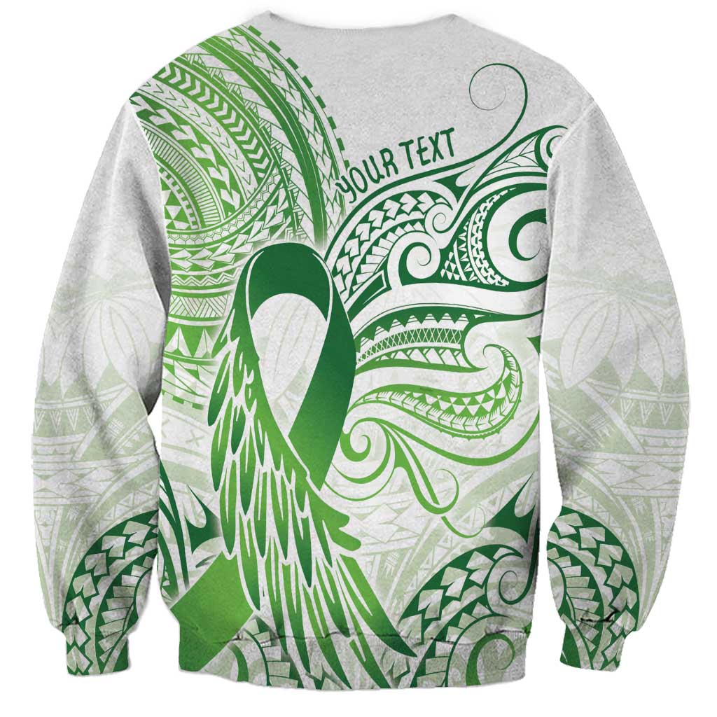Its Okay Green Ribbon Personalised Sweatshirt Polynesian Depression Awareness LT9 - Polynesian Pride
