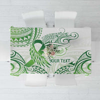 Its Okay Green Ribbon Personalised Tablecloth Polynesian Depression Awareness LT9 Green - Polynesian Pride