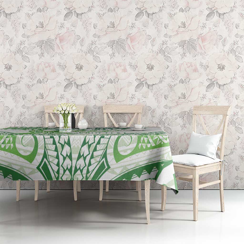 Its Okay Green Ribbon Personalised Tablecloth Polynesian Depression Awareness LT9 - Polynesian Pride