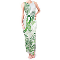 Its Okay Green Ribbon Personalised Tank Maxi Dress Polynesian Depression Awareness LT9 Women Green - Polynesian Pride