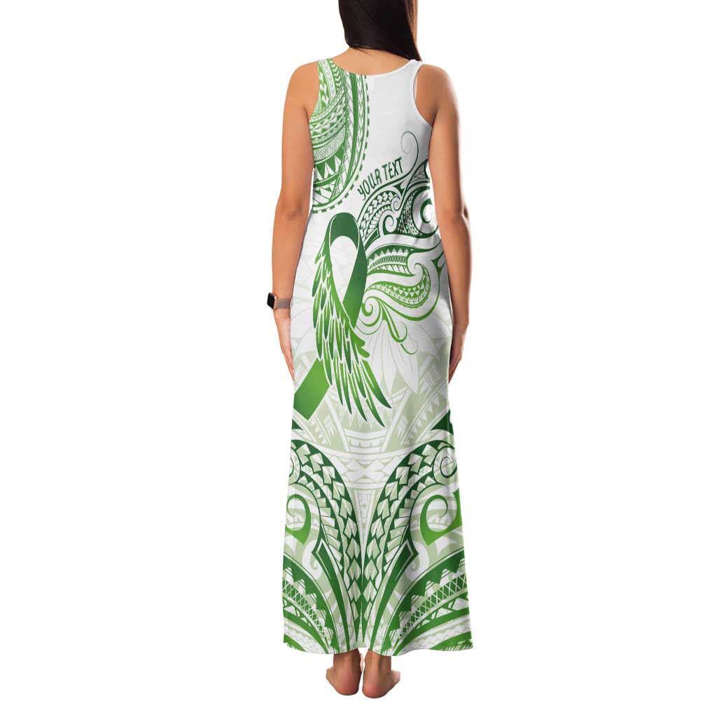 Its Okay Green Ribbon Personalised Tank Maxi Dress Polynesian Depression Awareness LT9 - Polynesian Pride