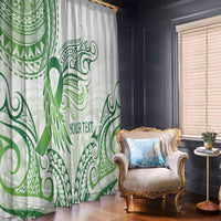 Its Okay Green Ribbon Personalised Window Curtain Polynesian Depression Awareness LT9 - Polynesian Pride