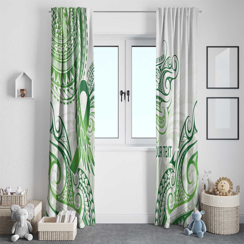 Its Okay Green Ribbon Personalised Window Curtain Polynesian Depression Awareness LT9 - Polynesian Pride