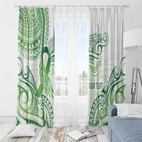 Its Okay Green Ribbon Personalised Window Curtain Polynesian Depression Awareness LT9 - Polynesian Pride