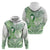 Its Okay Green Ribbon Personalised Zip Hoodie Polynesian Depression Awareness