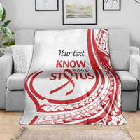 Know Your Status Red Ribbon Personalised Blanket Polynesian AIDS Awareness LT9 - Polynesian Pride