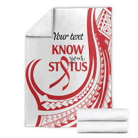 Know Your Status Red Ribbon Personalised Blanket Polynesian AIDS Awareness LT9 - Polynesian Pride