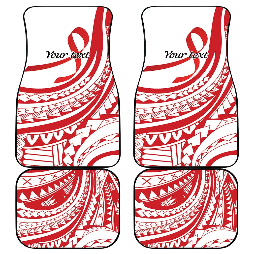 Know Your Status Red Ribbon Personalised Car Mats Polynesian AIDS Awareness LT9 - Polynesian Pride