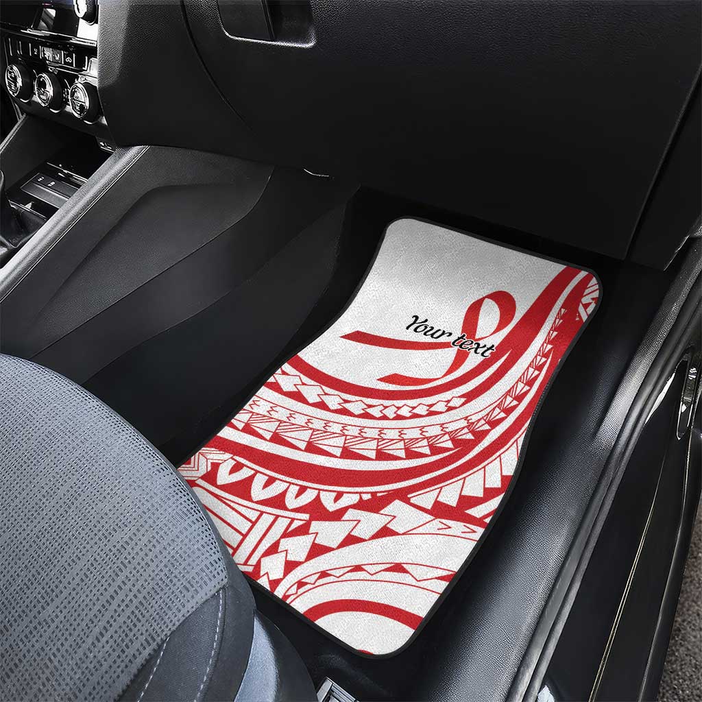 Know Your Status Red Ribbon Personalised Car Mats Polynesian AIDS Awareness LT9 - Polynesian Pride