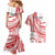 Know Your Status Red Ribbon Personalised Couples Matching Mermaid Dress and Hawaiian Shirt Polynesian AIDS Awareness