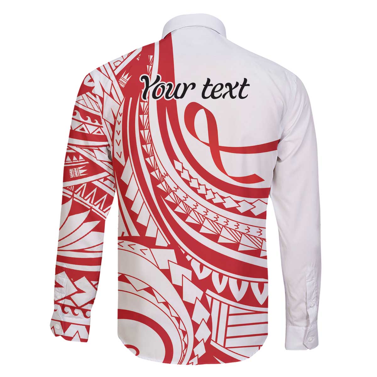 Know Your Status Red Ribbon Personalised Family Matching Off Shoulder Short Dress and Hawaiian Shirt Polynesian AIDS Awareness LT9 - Polynesian Pride