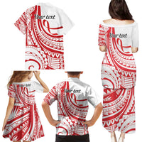 Know Your Status Red Ribbon Personalised Family Matching Puletasi and Hawaiian Shirt Polynesian AIDS Awareness LT9 - Polynesian Pride