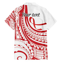 Know Your Status Red Ribbon Personalised Family Matching Short Sleeve Bodycon Dress and Hawaiian Shirt Polynesian AIDS Awareness