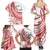 Know Your Status Red Ribbon Personalised Family Matching Summer Maxi Dress and Hawaiian Shirt Polynesian AIDS Awareness