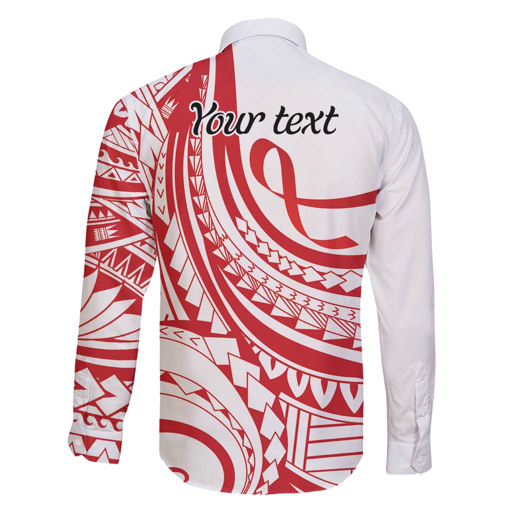 Know Your Status Red Ribbon Personalised Family Matching Tank Maxi Dress and Hawaiian Shirt Polynesian AIDS Awareness LT9 - Polynesian Pride